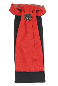 Jabot cravate rouge et noir avec bouton fleur lgant gothique steampunk