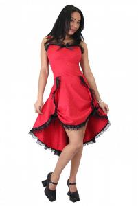 Robe brocart rouge tango victoria  bretelle lgante gothique