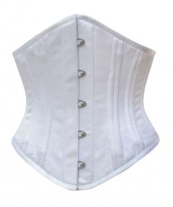 Serre taille corset satin blanc pointu authentique mtal lgant gothique
