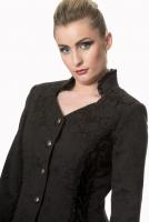 Manteau veste noire avec motif floral, dentelle, laage, lgant gothique romantique