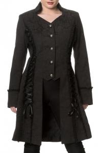 Manteau veste noire avec motif floral, dentelle, laage, lgant gothique romantique