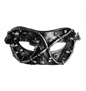 Masque loup gris et noir avec mcanisme d\'horloge et tuyau, steampunk Jules Vernes