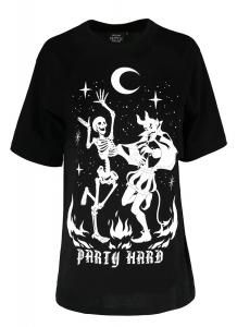 T-shirt noir large Party Hard Devil Dance, gothic nugoth restyle