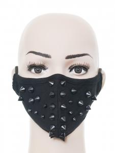 Masque en tissu noir  rivets goth punk rave, mode