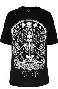 T-shirt noir Chill Skeleton Restyle, gothic street witchy nugoth