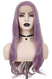 Perruque Front Lace longue violet mauve ondule 60cm, cosplay fashion