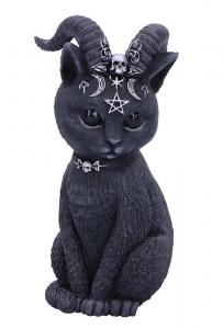 Figurine chat satanique  cornes et symboles 11cm, witchy gothique satanique