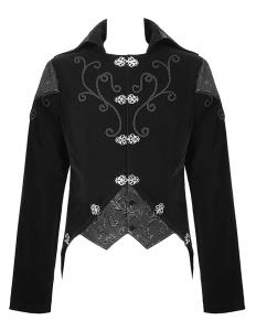 Veste en velours noir avec broderies lgantes et motif noir vintage gothique aristocrate