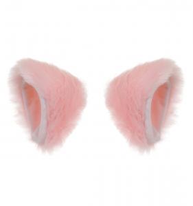 Barrettes oreilles de chat rose intrieur blanc, Kawaii mignon cosplay