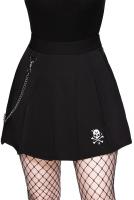 Black pleated mini skirt with chain and skull, Sticks N' Stones KILLSTAR, goth schoolgirl