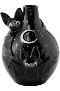 Vase noire brillant chauve-souris, lune et toiles, dcoration goth, Killstar