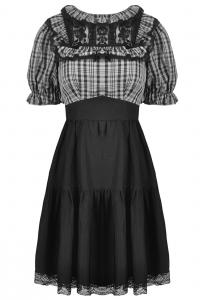 2pcs effect Dress, plaid top and black skirt, korean lolita fashion Darkinlove