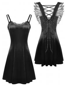 Robe noire mignonne  bretelles et ailes d\'anges, nugoth goth Darkinlove