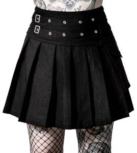 Captive Spirit Black pleated Mini Skirt KILLSTAR, goth schoolgirl