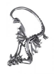 Boucle d'oreille dragon volant couleur argent gothique bijou d'oreille
