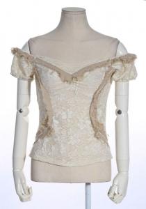 Bustier chemise blanche beige steampunk spcial serre taille RQBL