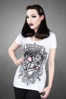 T-shirt blanc KING RAT top gothique, mode sombre, horreur
